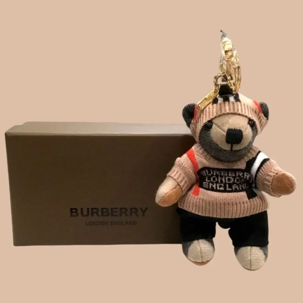 BURBERRY THOMAS SWEATER TEDDY BEAR KEYCHAIN CHARM - Picture 6 of 7